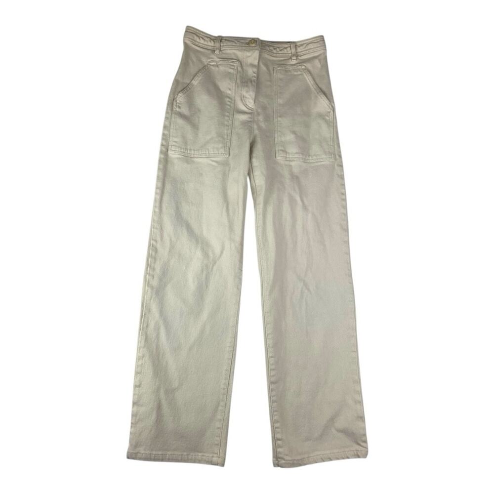 Wilfred Free size 2 xs cream modern utility high rise straight leg jeans denim a